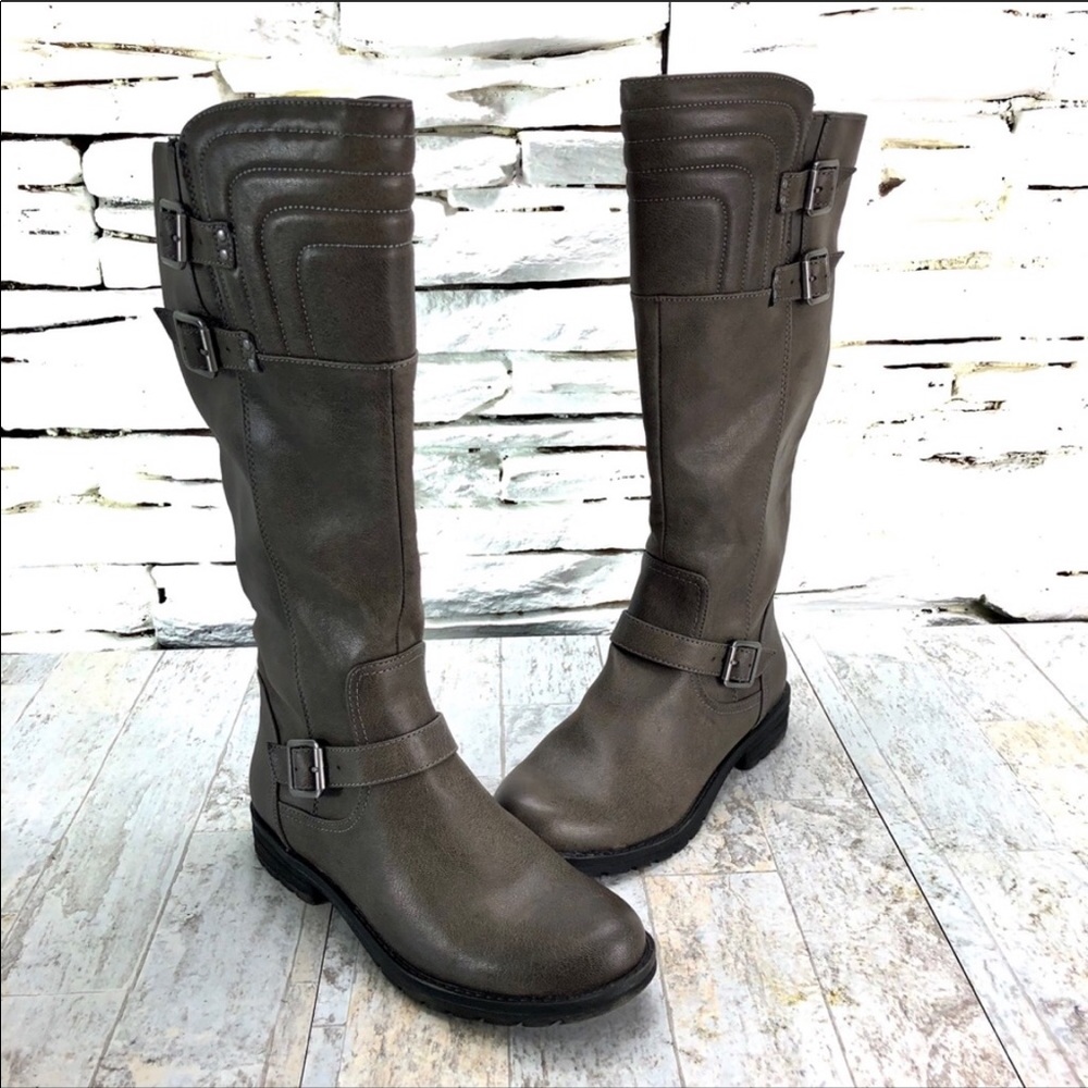 Natural Soul Bijoux Gray Boot Tall Side Buckles - Picture 5 of 8